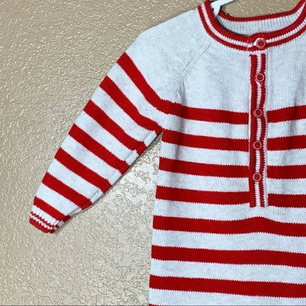 Cat & Jack baby red and white long sleeve one piece‎